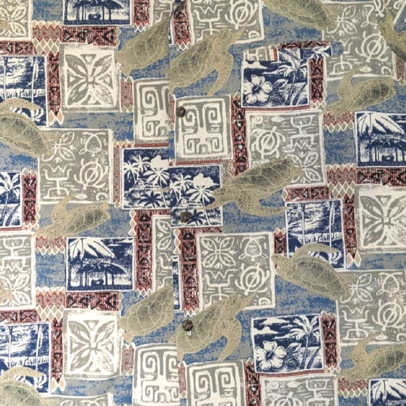 VTG Royal Creations Hawaiian Shirt Made in Hawaii Neutral Turtles 100% Cotton M - Picture 3 of 7